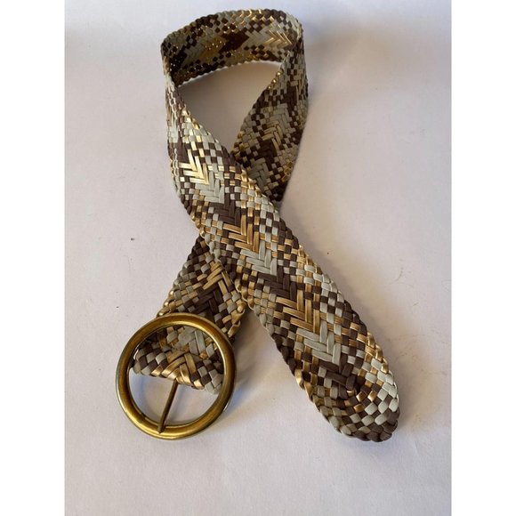 Braided Wide Belt in Various Metallic Colors - Picture 8 of 13